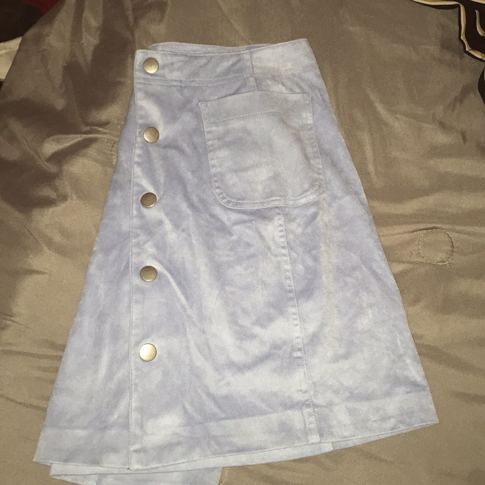 Light blue button up skirt